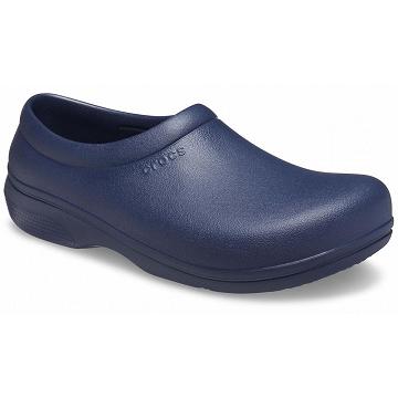 Zuecos Crocs On-The-Clock Trabajo Slip-On Mujer Azul Marino | Mexico 0117DFMN